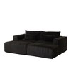 87" Oversized Corduroy Sectional Lounge Chaise with 2 Footstools - 2 of 4