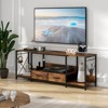 JVNOXK  TV Stand with LED Lights Power Outlets - TV Stand with Fabric Drawers for 65 70 75 Inches TV -Can also be used in multiple scenes - 2 of 4