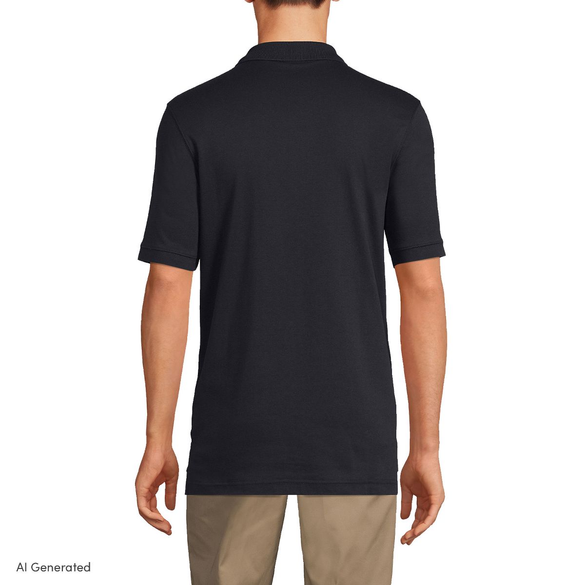 Lands' End School Uniform Men's Long Sleeve Interlock Polo Shirt - thumbnail 2