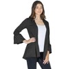 24seven Comfort Apparel Womens Knit Three Quarter Bell Sleeve Open Cardigan - image 2 of 4