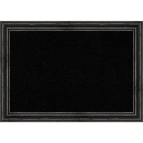 Amanti Art Black Cork Board Wood Framed Rustic Pine Black Bulletin Board 41  In. X 29 In. : Target