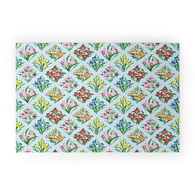 Evanjelina & Co Japanese Collection Blue 30" x 20" Welcome Mat - Society6