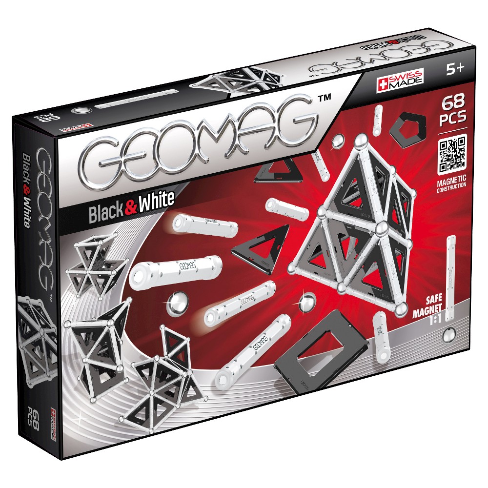 UPC 871772000129 product image for Geomag Black & White Construction Set with Assorted Panels - 68 Piece | upcitemdb.com