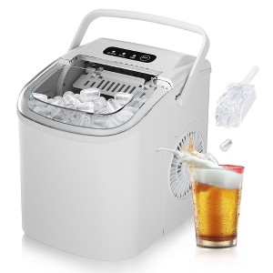 EUHOMY Portable Ice Maker - 26 Lbs/day, Ultra-Quiet & Self-Cleaning, Bullet Ice Production for Home, Kitchen,White - 1 of 4