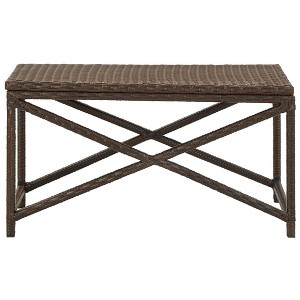 vidaXL Patio Bench 31.5" Poly Rattan Brown Seating Balcony Lounge Seatinging - 1 of 4