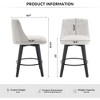 ORRD Set of 2 Modern Counter Chairs, Linen Upholstered Bar Stools with Tufted Back, White - 4 of 4