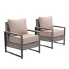 Sonkuki 2 Piece Wicker Patio Chairs Set, All-Weather PE Rattan Wicker Chair Patio Conversation Couch with Cushion - 2 of 4