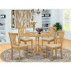 HomeStock 5-Piece Round Natural Oak Finish Solid Wood Top Dining table with 4 Chairs - 2 of 4