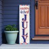 HomeRoots 36" Red White And Blue Solid Wood Happy July 4th July Fourth Fireworks Porch Sign - 2 of 4