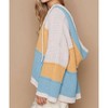 Women's V-neck Hooded Color Block Pullover Sweater - POL - 2 of 4