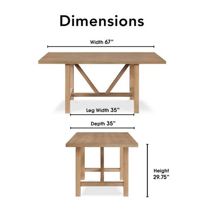 Rustic Beige Reclaimed Wood Extendable Dining Table for Six
