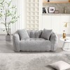 Two-Seater Chenille Beanbag Chair with Soft Foam Core, Square Recliner for Living Room Bedroom and Gaming - 2 of 4