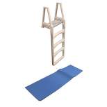 CONFER 635-52 Adjustable In-Pool Above Ground Swimming Pool Ladder 48-56" w/ Mat