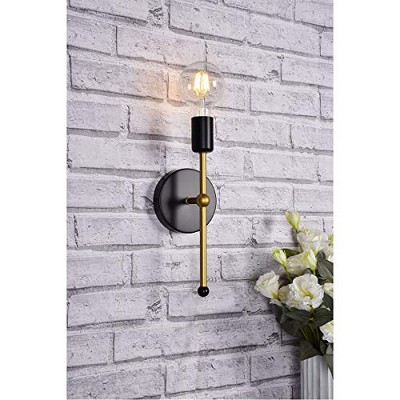 Keely Black and Brass Dimmable Iron Wall Sconce
