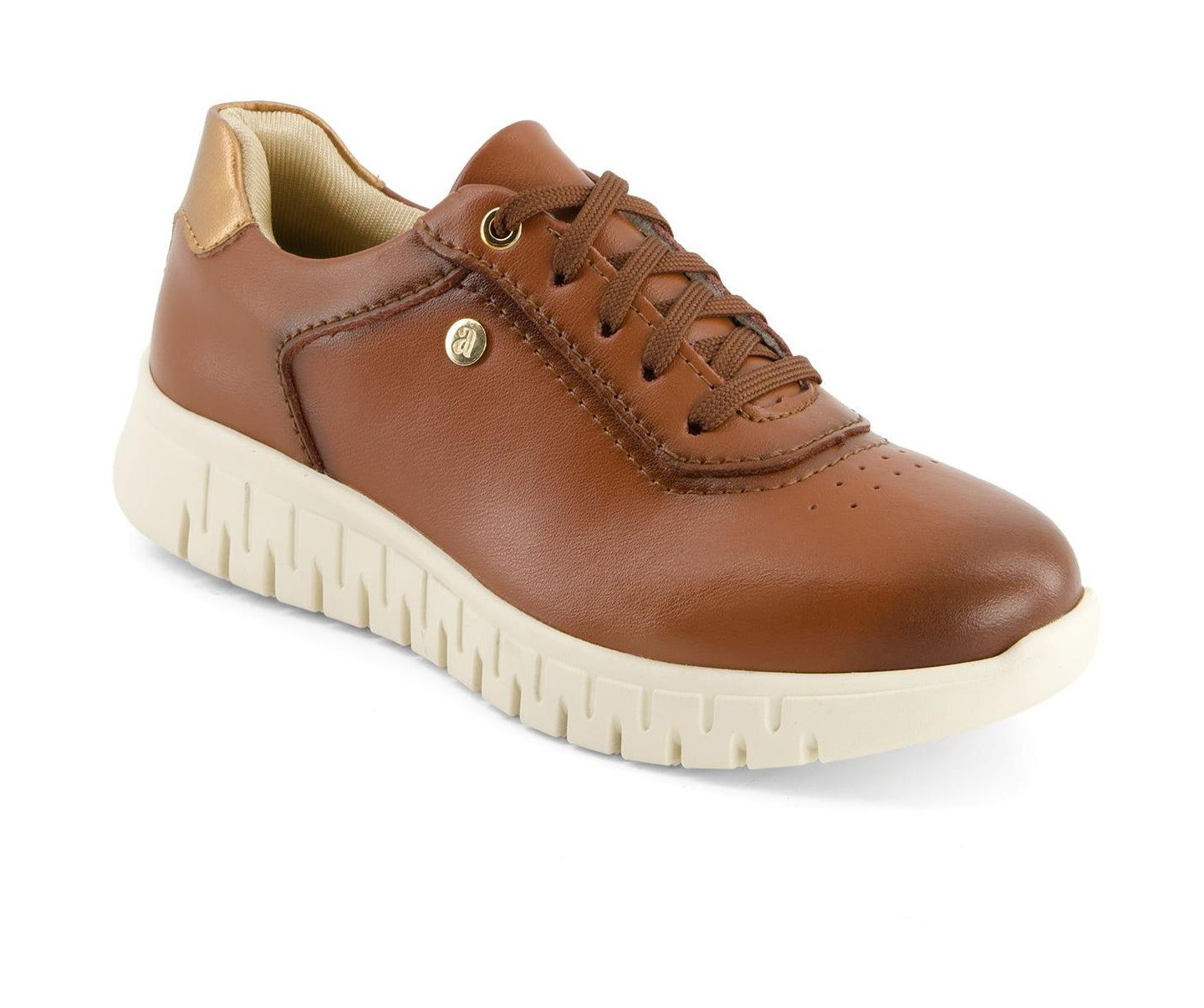 Женские кроссовки Andrea Soft Leather Sneakers 90574 Brown 6, цвет: Коричневый — фото 1
