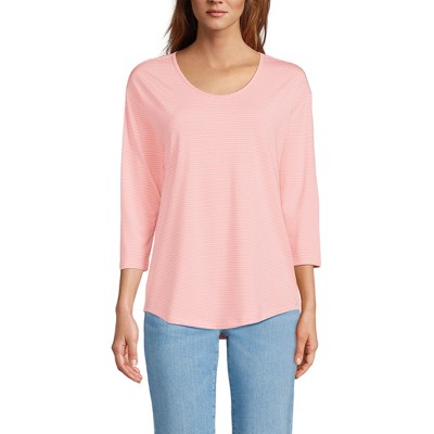 Lands' End Women's 3/4 Sleeve Lightweight Jersey U-Neck Tunic