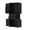 Gulches Black Multi-Functional Storage Cabinet - 2 Drawers with Slide Rails, Adjustable Shelf, Minimalist Elegant Design for Kitchen/Bathroom - 2 of 4