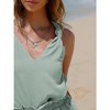 EXLURA Womens Summer 2 Piece Sets Sleeveless V Neck Knotted Tank Tops Shorts Matching Sets Vacation Cruise Beach Outfits 2025 - 2 of 4