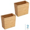 iDesign Set of 2 Small Rectangular Bathroom Trash Cans - Natural - 3 of 4