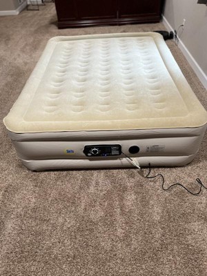 Serta raised queen pillow top air outlet mattress with never flat pump