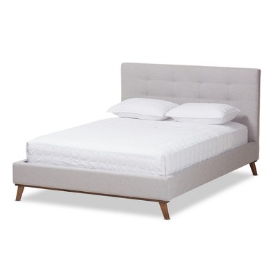 Valencia Mid - Century Modern Fabric Platform Bed - Baxton Studio : Target