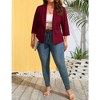 YESFASHION Womens Plus Size Casual Blazer Office 3/4 Sleeve Open Front Cardigans Jacket Work Suit with Pockets - 4 of 4