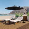 LeisureMod Willry Modern Outdoor 10FT Offset Cantilever Hanging Patio Umbrella With Solar Powered LED - 2 of 4