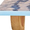 HomeRoots 36" Blue And Natural Wood Agate Pattern Wall Mount Accent Shelf - 4 of 4