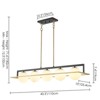 Rennnsan Caenelle 43"W 5-Light Linear Milk Glass Modern Dimmable Kitchen Island Pendant in Black - 3 of 4
