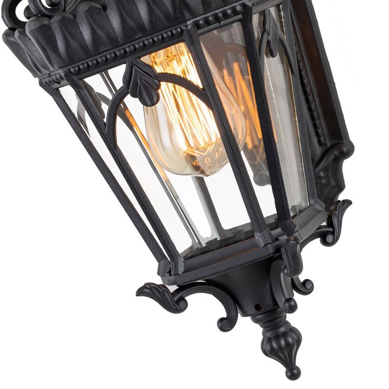 C Cattleya 1-Light Matte Black Die-cast Aluminum Outdoor Wall Lantern Sconce with Clear Tempered Glass, 4 of 8
