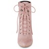 Allegra K Women's Pointy Toe Zip Lace Up Stiletto Heel Ankle Boots - 3 of 4