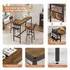 PAGED 5-Piece Bar Table Set with 4 PU Leather Bar Stools & 1 Modern Dining Table for Kitchen/Dining Room - 3 of 4