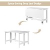 NicBex Farmhouse Extendable Rectangle Dining Table with 18 Inch Drop Leaf Kitchen Table for 4, Space-Saving, for Dining Room, White - 4 of 4