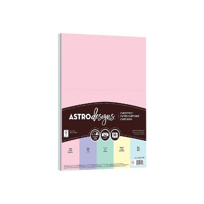 Astrobrights Astrodesigns 65 lb. Paper 8.5" x 11" Assorted Pastel Colors 50 Sheets/Pack (91803)