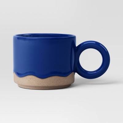 16 fl oz Drippy Glaze Mug Cobalt Blue - Room Essentials™