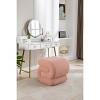 VYNXARIA Ottomans and Benches - Pink S-Shape Teddy Makeup Stool and Footstool, 19.30" x 18.10" x 18.10" - 3 of 4