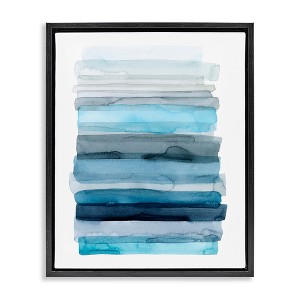 Stupell Industries Water Inspired Blue Ombre Floating Frame Canvas Art, Black, 25" x 31" - 1 of 4