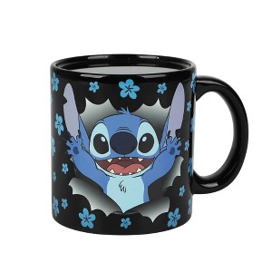 Disney Stitch Breaking Barrier 16 Oz Heat-Reactive Black Ceramic Mug - 1 of 4