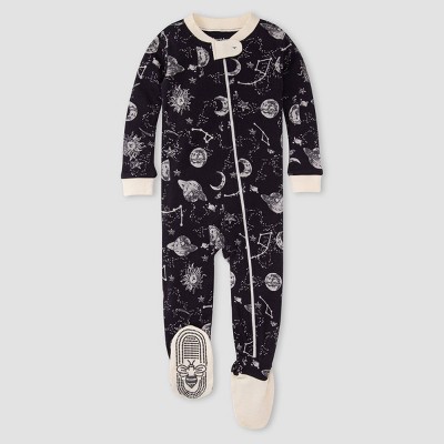 Image of Burt's Bees Baby® Baby Boys' Space Dreams Organic Cotton Footed Pajama - White 12M