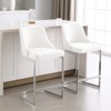 Bekrvio Bar Stools, 26” Counter Height with Back - Upholstered PU Leather/Velvet  Steel U-Shaped Base for Kitchen Counter Island - 3 of 4