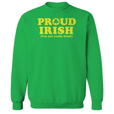 Rerun Island Men's Proud Irish Long Sleeve Graphic Cotton Sweatshirt
