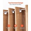 VEVOR Natural Linen Curtains, 52 x 84 inch 2 Panels Set, Grommet Light Filtering Thick Flax Textured Linen Drapes,Privacy Burlap for Living Room,Brown - 4 of 4