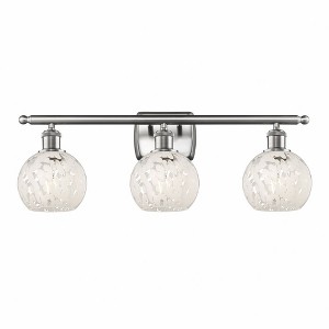 White Mouchette - 3 Light Bath Vanity In Modern Style-9 Inches Tall and 26 Inches Wide - 1 of 1