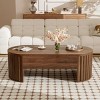 Modern Oval Lift Top Coffee Table with Hidden Storage, Multifunctional Center Table for Living Room, Dining, or Work-The Pop Home - 2 of 4