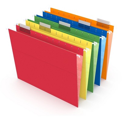 MyOfficeInnovations Hanging File Folders 5 Tab Letter Size Assorted 25/Box (875411)