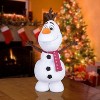Gemmy Holiday Greeter Olaf w/Red Scarf OPP SM Disney, Multi - 2 of 2