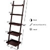 Kiera Grace 18"x67" 5-Tier Hadfield Leaning Shelf Espresso: Traditional Style, MDF Composite, Metal Hardware, No Assembly Required - 2 of 4