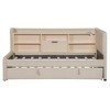 Luxystar Twin Size Upholstered Daybed with Trundle, Flip-Top Storage, Shelves and Charging Station - 3 of 4