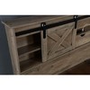 ORRD Queen Farmhouse Bed Frame with LED Lights, Charging Station & Storage Drawers, Rustic Wood Platform Bed with Barn Door Headboard - 4 of 4