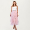Anna-Kaci Women's Layered Tulle Midi Skirt with Cascading Ruffle Panels and Flowing Sheer Texture Creating a Voluminous Silhouette - 3 of 4
